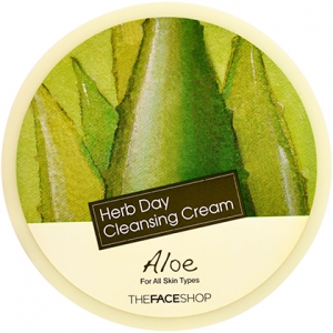 THE FACE SHOP~ Очищающий крем c алоэ~Herb Day Massage Cream Aloe