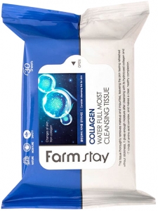 Farmstay~Очищающие увлажняющие салфетки с коллагеном~Collagen Moisture Soothing Cleansing Tissue