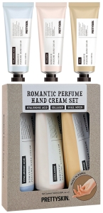 Pretty Skin~Набор с коллагеном, гиалуроновой кислотой и муцином~Romantic Perfume Hand Cream Set