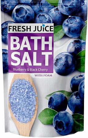 Fresh Juice~Cоль для ванн с экстрактами черники, вишни и маслом миндаля~Blueberry & Black Cherry