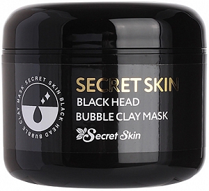 Secret Skin~Пузырьковая маска с глиной и древесным углём~Black Head Bubble Clay Mask