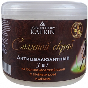 Laboratory Katrin~Антицеллюлитный соляной скраб для тела с зеленым кофе и мёдом