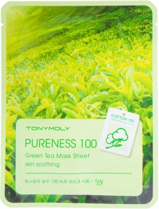 TONY MOLY~Маска успокаивающая с экстрактом зеленого чая Pureness 100 ~Green Tea Mask Sheet